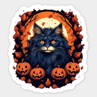 Norwegian Forest Cat Halloween, Cat Lover Sticker