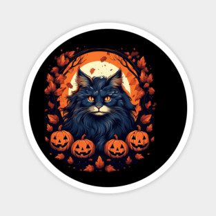 Norwegian Forest Cat Halloween, Cat Lover Magnet
