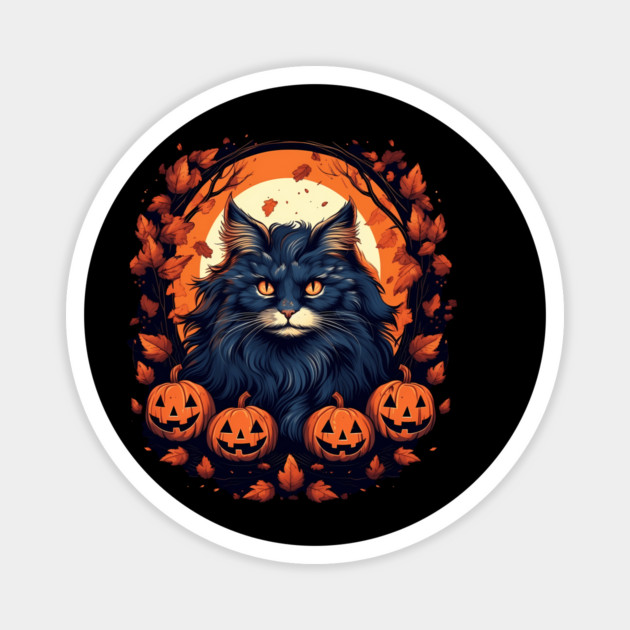 Norwegian Forest Cat Halloween, Cat Lover Magnet by logiamerch