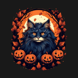 Norwegian Forest Cat Halloween, Cat Lover T-Shirt