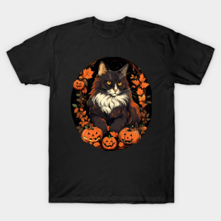 Norwegian Forest Cat Halloween, Cat Lover T-Shirt