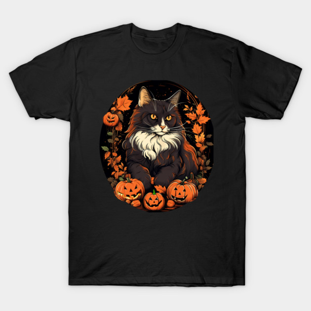 Norwegian Forest Cat Halloween, Cat Lover T-Shirt by logiamerch