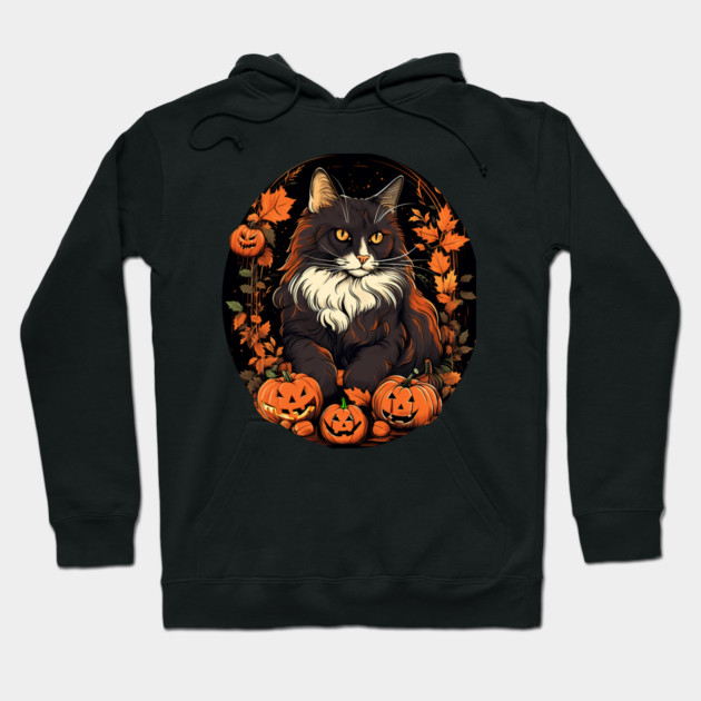 Norwegian Forest Cat Halloween, Cat Lover Hoodie by logiamerch
