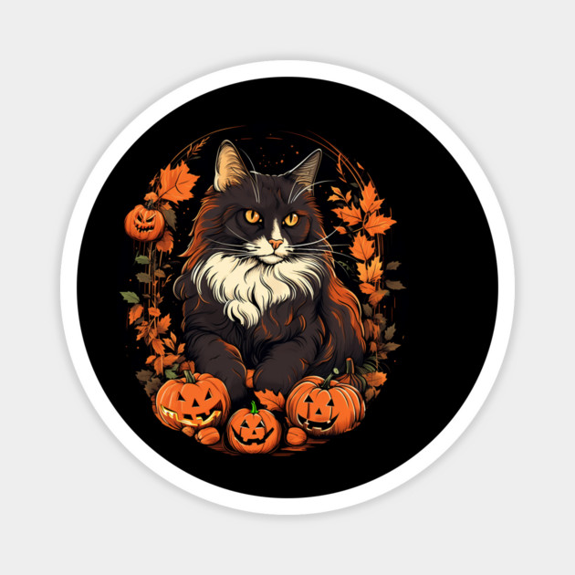 Norwegian Forest Cat Halloween, Cat Lover Magnet by logiamerch