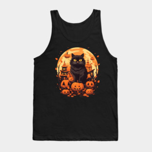Norwegian Forest Cat Halloween, Cat Lover Tank Top