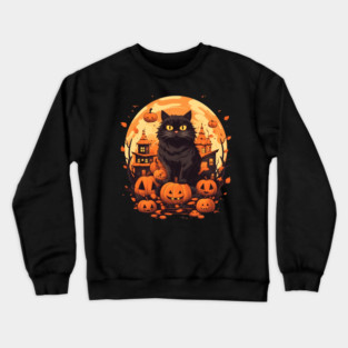Norwegian Forest Cat Halloween, Cat Lover Crewneck Sweatshirt