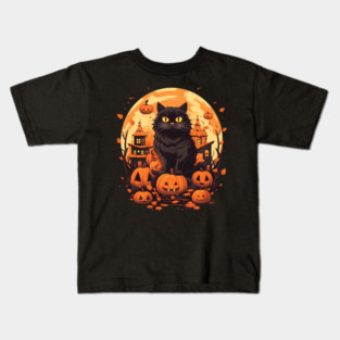 Norwegian Forest Cat Halloween, Cat Lover Kids T-Shirt