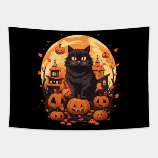 Norwegian Forest Cat Halloween, Cat Lover Tapestry