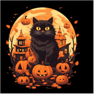 Norwegian Forest Cat Halloween, Cat Lover Posters and Art