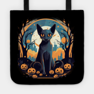 Oriental Shorthair Cat Halloween, Cat Lover Tote