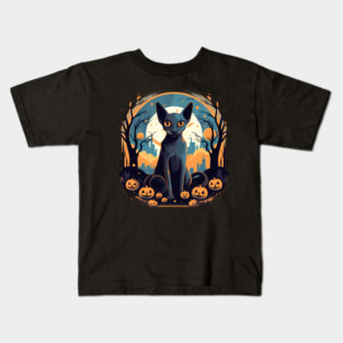 Oriental Shorthair Cat Halloween, Cat Lover Kids T-Shirt