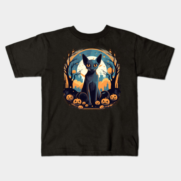 Oriental Shorthair Cat Halloween, Cat Lover Kids T-Shirt by logiamerch