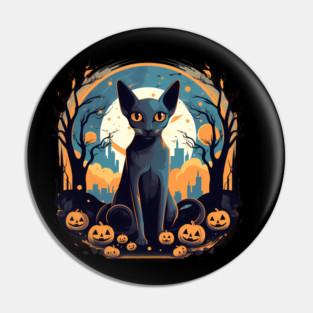 Oriental Shorthair Cat Halloween, Cat Lover Pin
