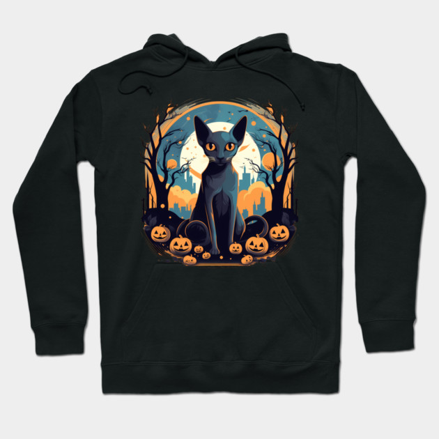 Oriental Shorthair Cat Halloween, Cat Lover Hoodie by logiamerch