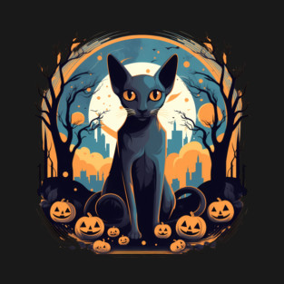 Oriental Shorthair Cat Halloween, Cat Lover T-Shirt