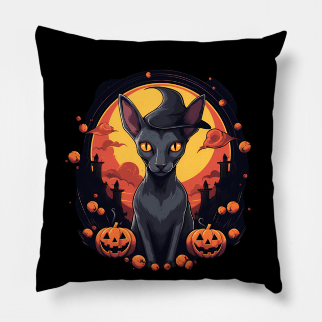 Oriental Shorthair Cat Halloween, Cat Lover Pillow by logiamerch
