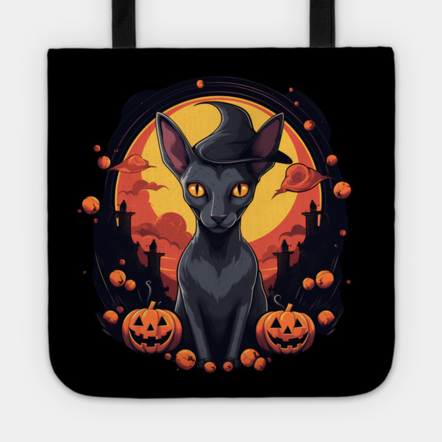 Oriental Shorthair Cat Halloween, Cat Lover Tote by logiamerch