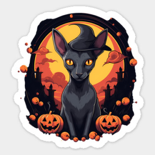 Oriental Shorthair Cat Halloween, Cat Lover Sticker