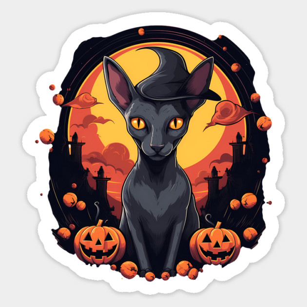 Oriental Shorthair Cat Halloween, Cat Lover Sticker by logiamerch