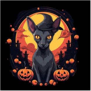 Oriental Shorthair Cat Halloween, Cat Lover Posters and Art