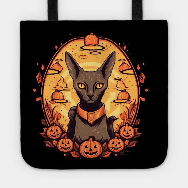 Oriental Shorthair Cat Halloween, Cat Lover Tote by logiamerch