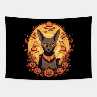 Oriental Shorthair Cat Halloween, Cat Lover Tapestry
