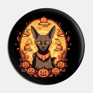 Oriental Shorthair Cat Halloween, Cat Lover Pin