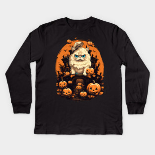 Persian Cat Cat Halloween, Cat Lover Kids Long Sleeve T-Shirt