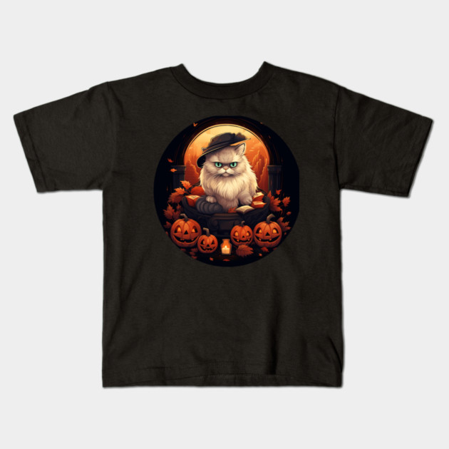 Persian Cat Halloween, Cat Lover Kids T-Shirt by logiamerch