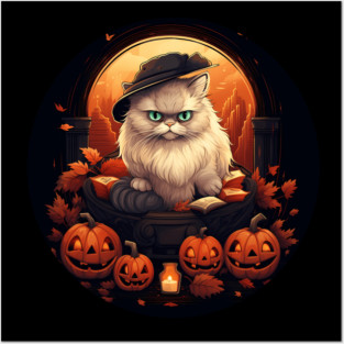 Persian Cat Halloween, Cat Lover Posters and Art