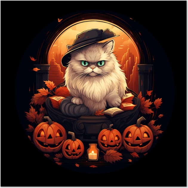 Persian Cat Halloween, Cat Lover Wall Art by logiamerch
