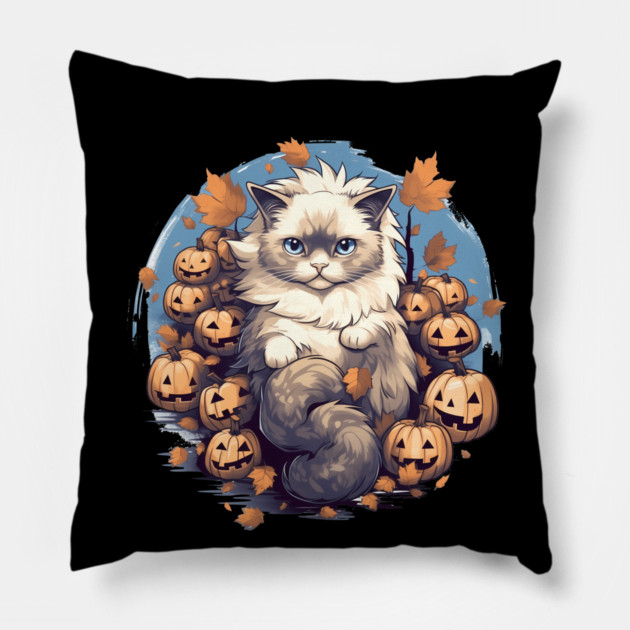 Ragdoll Cat Halloween, Cat Lover Pillow by logiamerch