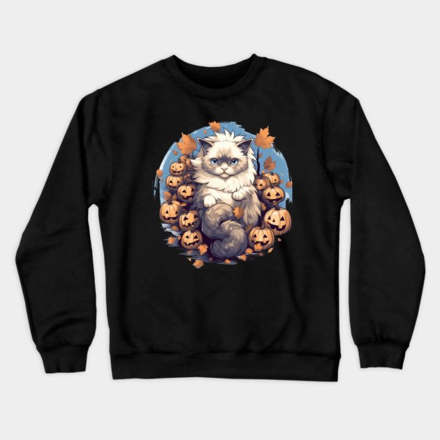 Ragdoll Cat Halloween, Cat Lover Crewneck Sweatshirt by logiamerch