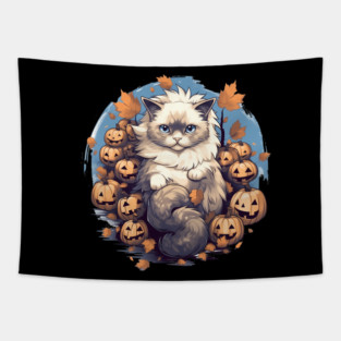 Ragdoll Cat Halloween, Cat Lover Tapestry
