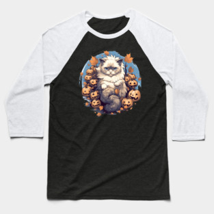 Ragdoll Cat Halloween, Cat Lover Baseball T-Shirt