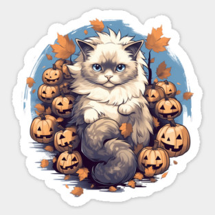 Ragdoll Cat Halloween, Cat Lover Sticker