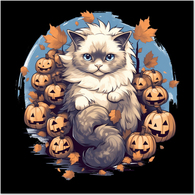 Ragdoll Cat Halloween, Cat Lover Wall Art by logiamerch