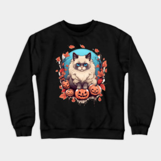 Ragdoll Cat Halloween, Cat Lover Crewneck Sweatshirt