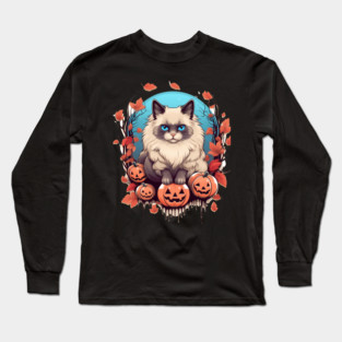 Ragdoll Cat Halloween, Cat Lover Long Sleeve T-Shirt