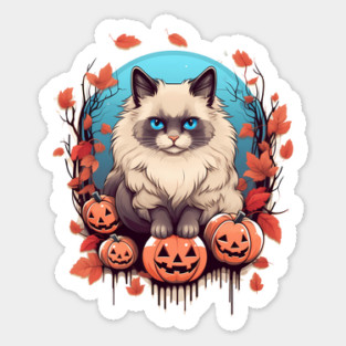 Ragdoll Cat Halloween, Cat Lover Sticker