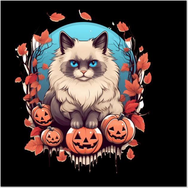 Ragdoll Cat Halloween, Cat Lover Wall Art by logiamerch