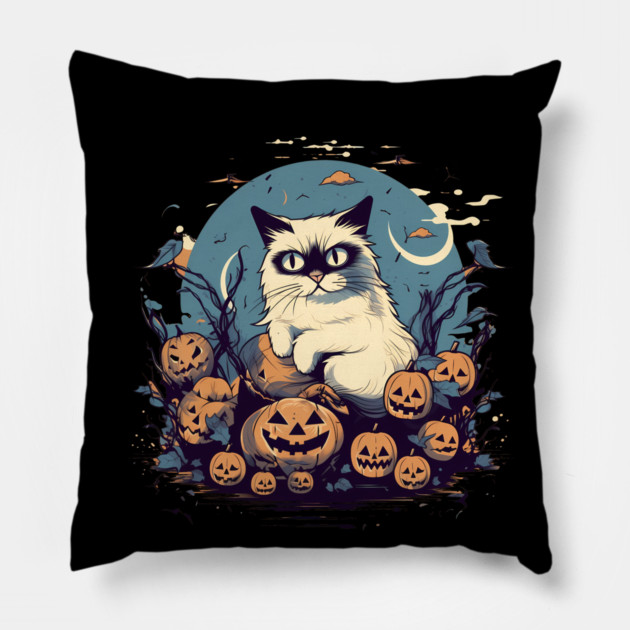 Ragdoll Cat Halloween, Cat Lover Pillow by logiamerch