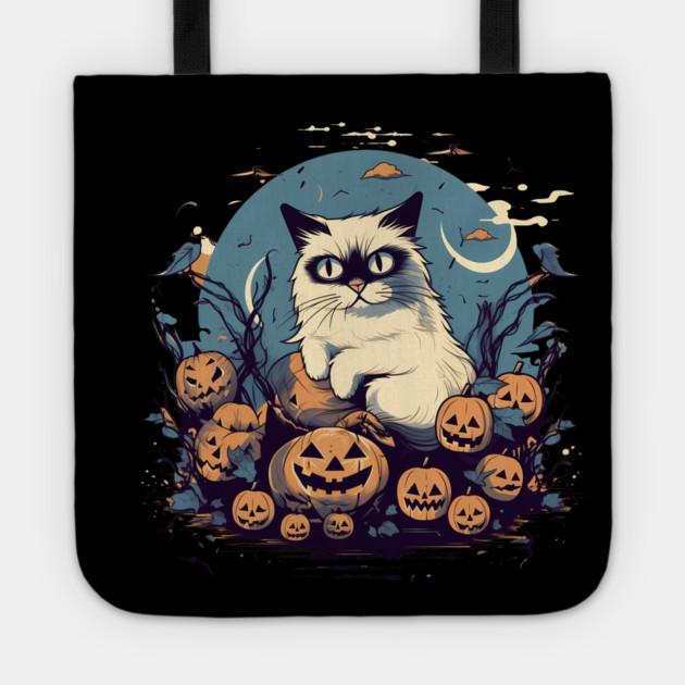 Ragdoll Cat Halloween, Cat Lover Tote by logiamerch