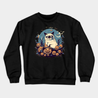 Ragdoll Cat Halloween, Cat Lover Crewneck Sweatshirt