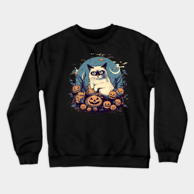 Ragdoll Cat Halloween, Cat Lover Crewneck Sweatshirt by logiamerch