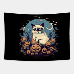 Ragdoll Cat Halloween, Cat Lover Tapestry