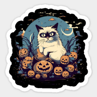 Ragdoll Cat Halloween, Cat Lover Sticker