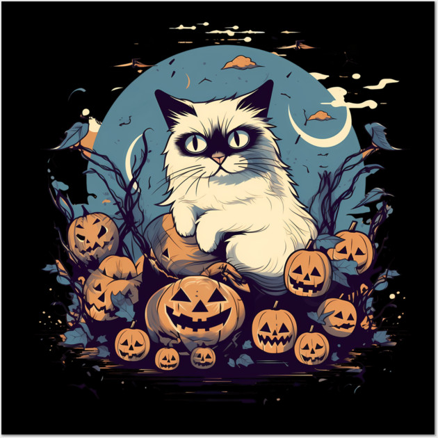 Ragdoll Cat Halloween, Cat Lover Wall Art by logiamerch
