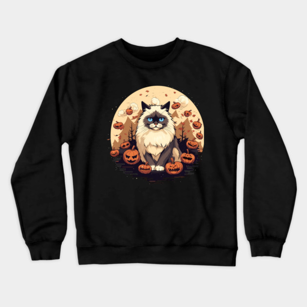 Ragdoll Cat Halloween, Cat Lover Crewneck Sweatshirt by logiamerch