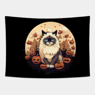 Ragdoll Cat Halloween, Cat Lover Tapestry
